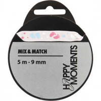 Decoratielint, roze, b: 9 mm, 5m [HOB-525017]