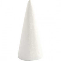 Styropor kegels, h: 14,5 cm, d: 6 cm, wit, styropor, 5stuks [HOB-543600]