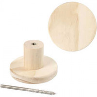 Kapstok, rond, d: 7 cm, diepte 4,5 cm, grenen, 1stuk [HOB-54405]