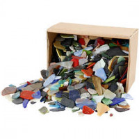 Mozaiek, afm 15-60 mm, dikte 5 mm, diverse kleuren, Kleuren assorti, 2kg [HOB-55548]