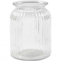 Glazen pot, h: 14,5 cm, d: 11 cm, 6stuks, gatgrootte 7 cm [HOB-55773]
