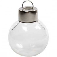 Glazen ballen met platte onderkant, d: 3,5 cm, h: 4 cm, transparant, 12stuks [HOB-55945]