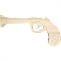 Pistool, l: 20,5 cm, h: 9,5 cm, grenen, 1stuk, dikte 1,7 cm [HOB-56138]