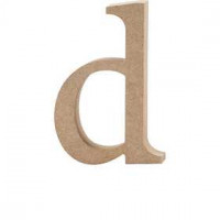 Letter, d, h: 12,2 cm, dikte 2 cm, MDF, 1stuk [HOB-56243]