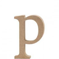 Letter, p, h: 12,8 cm, dikte 2 cm, MDF, 1stuk [HOB-56255]