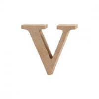 Letter, v, h: 8 cm, dikte 2 cm, MDF, 1stuk [HOB-56261]