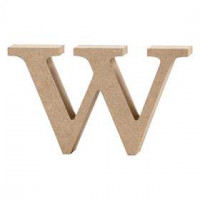 Letter, w, h: 8 cm, dikte 2 cm, MDF, 1stuk [HOB-56262]