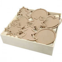 Kerstlijsten, afm 14x14 cm, dikte 4 mm, MDF, 80stuks [HOB-56403]