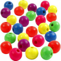 Neonmix, d: 8 mm, gatgrootte 2,5 mm, neonmix, china berry, 50gr, circa 300 stuk [HOB-566930]