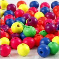 Neonmix, d: 8 mm, gatgrootte 2,5 mm, china berry, 500gr, circa 3000 stuk [HOB-56693]