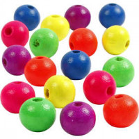 Neonmix, d: 10 mm, gatgrootte 2,5 mm, neonmix, china berry, 50gr, circa 150 stuk [HOB-566950]