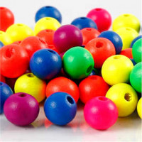 Neonmix, d: 10 mm, gatgrootte 2,5 mm, neonmix, 18gr, circa 60 div [HOB-566951]