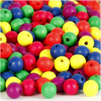 Neonmix, d: 10 mm, gatgrootte 2,5 mm, neonmix, china berry, 500gr, circa 1500 stuk [HOB-56695]
