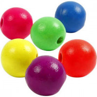 Neonmix, d: 16 mm, gatgrootte 3 mm, neonmix, china berry, 50gr, circa 35 stuk [HOB-566970]