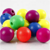 Neonmix, d: 16 mm, gatgrootte 3 mm, neonmix, china berry, 500gr, circa 350 stuk [HOB-56697]