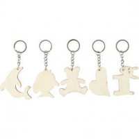 Sleutelhanger, afm 5,5x5,5 cm, dikte 2 mm, triplex, 5stuks [HOB-568381]