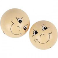 Houten ballen met gezichten, d: 40 mm, Hout, 10stuks [HOB-57100]