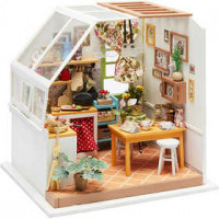 DIY Miniatuur kamer, keuken, h: 18,7 cm, b: 19 cm, 1stuk, diepte 16,5 cm [HOB-57893]