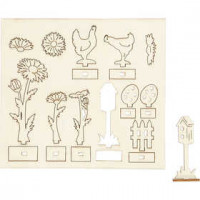 Self-assembly Figures, L: 15.5 cm, W: 17 cm, 1 pack, plywood [HOB-57941]