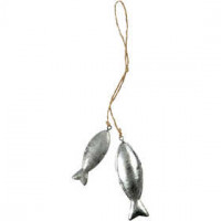 Metalen vissen, l: 7,5 cm, b: 1,5 cm, 2stuks, dikte 5 mm [HOB-59319]