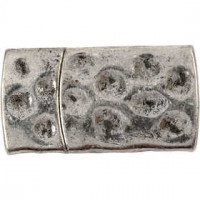 Magnetische sluiting, afm 7x29 mm, gatgrootte 3x10 mm, antiek zilver, 1stuk [HOB-600010]
