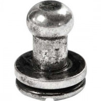 Metalen studs, h: 10 mm, d: 8 mm, antiek zilver, 60stuks, d: 5 mm [HOB-60119]