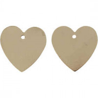 Hart, afm 16x17 mm, gatgrootte 1 mm, verguld, 4stuks [HOB-60565]