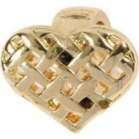 Hart, afm 13x11 mm, verguld, 1stuk [HOB-60597]