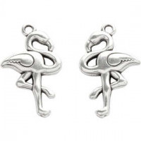 Sieraden hanger, h: 30 mm, b: 18 mm, verzilverd, 2stuks, gatgrootte 2 mm [HOB-61177]