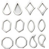 Sieraden hanger, l: 16 mm, b: 13 mm, verzilverd, 12stuks [HOB-61181]