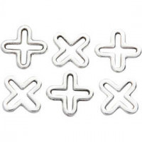 Sieraden hanger, l: 14 mm, b: 14 mm, verzilverd, 6stuks [HOB-61182]