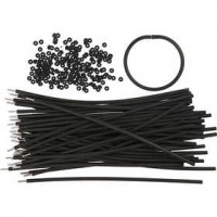 Armbanden, l: 20 cm, dikte 4 mm, zwart, 48sets [HOB-61573]