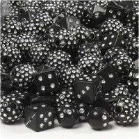 Kralen met strasstenen, gatgrootte 1,5 mm, 35gr, circa 100 stuk [HOB-618031]