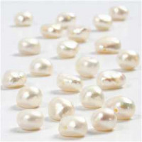 Zoetwater parels , afm 4-6 mm, gatgrootte 1 mm, parelmoer, 40cm [HOB-631740]