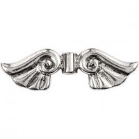 Vleugels, b: 45 mm, gatgrootte 1,5 mm, antiek zilver, 4stuks [HOB-63264]