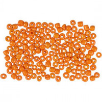 Rocailles, afm 8/0 , d: 3 mm, oranje, 500gr, gatgrootte 0,6-1,0 mm [HOB-682022]