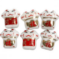 Chinese symbool kralen, d: 14 mm, gatgrootte 2,5 mm, 20stuks [HOB-68767]