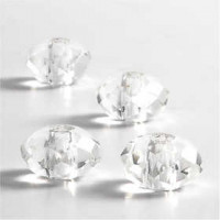 Facetglas links, afm 9x14 mm, gatgrootte 4 mm, kristal, 4stuks [HOB-68944]