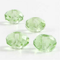 Facetglas links, afm 9x14 mm, gatgrootte 4 mm, groen, 4stuks [HOB-68946]