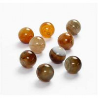 Agaat kralen, d: 12 mm, gatgrootte 1 mm, bruin, Glanzend, 16stuks [HOB-69430]