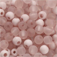 Plastic Kralen, d: 6 mm, gatgrootte 2 mm, roze, 40gr, circa 150 stuk [HOB-69591]