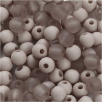 Plastic Kralen, d: 6 mm, gatgrootte 2 mm, lichtgrijs, 40gr, circa 150 stuk [HOB-69596]
