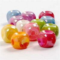 Vierkante kralen, afm 10x10 mm, gatgrootte 4 mm, 60 gr, 125ml [HOB-697010]