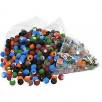 Link kralen, afm 8x10 mm, gatgrootte 5 mm, diverse kleuren, 300gr [HOB-69719]