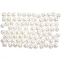 Kralen, d: 4 mm, gatgrootte 0,7 mm, parelmoer, 150stuks [HOB-698361]