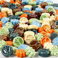 Keramiek kralen, afm 7x15 mm, gatgrootte 2 mm, 224stuks [HOB-69878]