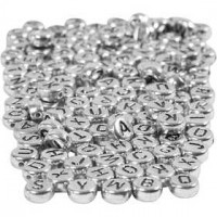 Letterkralen, d: 7 mm, gatgrootte 1,2 mm, zilver, 21gr, circa 200 stuk [HOB-699330]