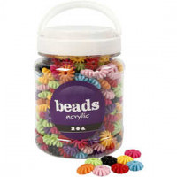 Wielen mix, d: 27 mm, gatgrootte 3 mm, diverse kleuren, 420 gr, 700ml [HOB-69961]