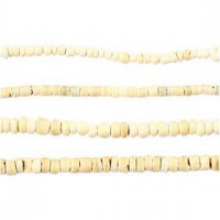 Kokosnoot kralen, d: 3-5 mm, gatgrootte 0,5 mm, natuurlijke harmonie, 4x40cm [HOB-69976]