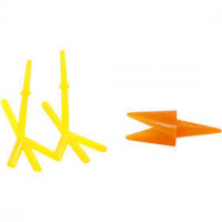 Kippen snavels en voeten, l: 30+37 mm, h: 28 mm, geel, oranje, 8sets [HOB-78280]